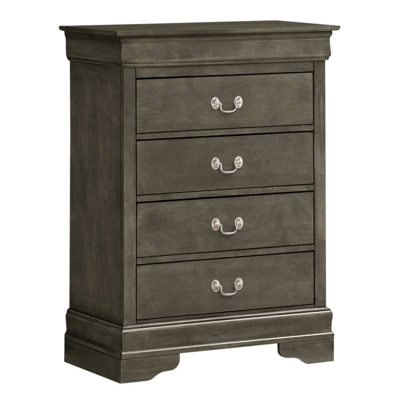 Passion Furniture Louis Phillipe Cherry 4 Drawer Chest of Drawers - 31"L x 16"W x 41"H