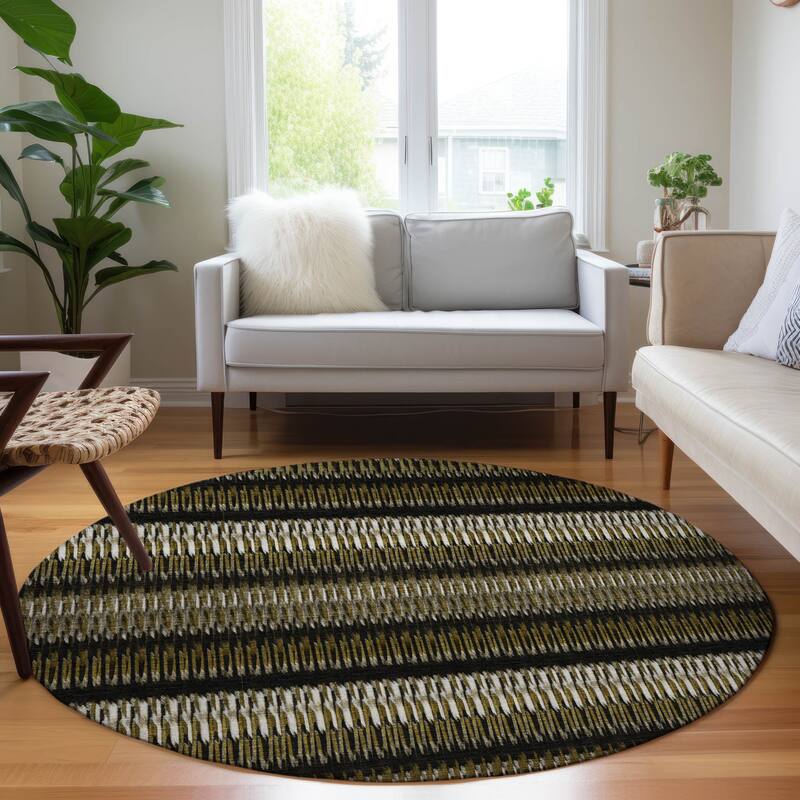 Machine Washable Indoor/ Outdoor Chantille Moroccan Boho Rug - Brown - 8' x 8'
