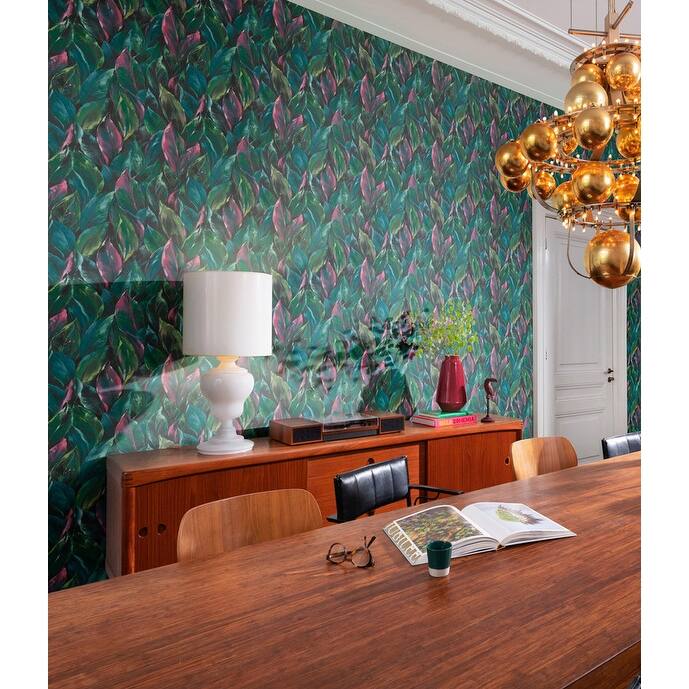 Rasch Maclayi Fuschia Banana Leaf Wallpaper