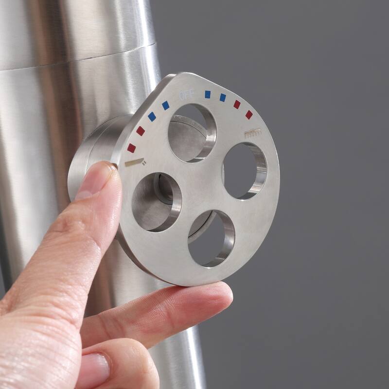 88"H Stainless Steel Freestanding Outdoor Shower with Footwash Spout