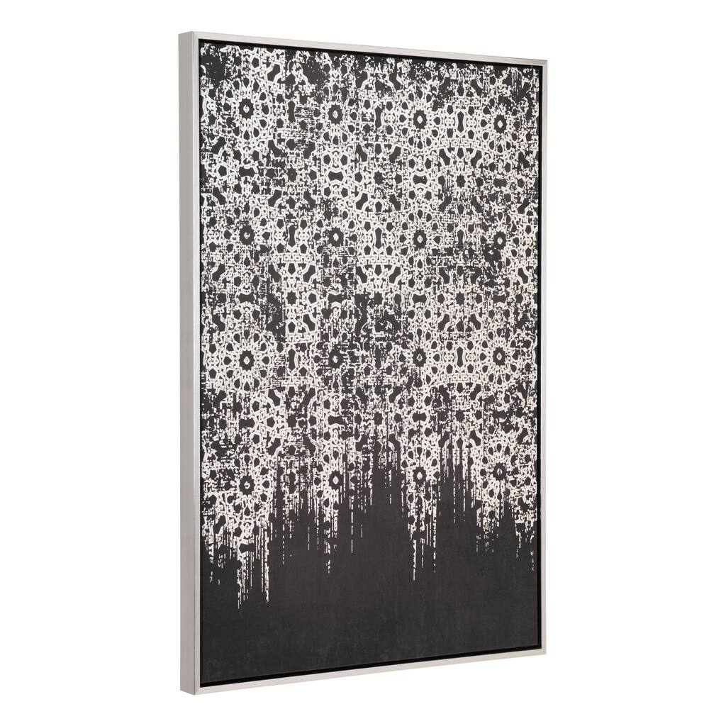 Harrison Canvas Wall Art Silver & Black