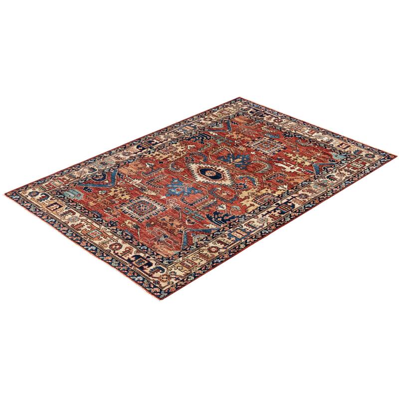 Serapi One-of-a-Kind Hand-Knotted Area Rug - Red - 4' 2" x 6' 3"