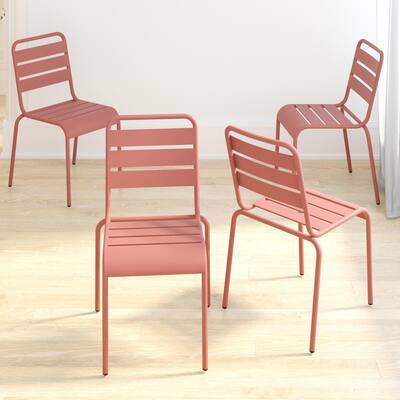 Novogratz Poolside Gossip Collection June Stacking Dining Chairs (4 Pack)