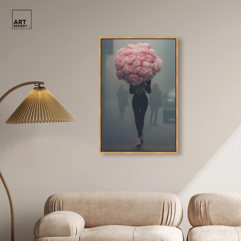 Peony Bouquet Canvas by Art Remedy