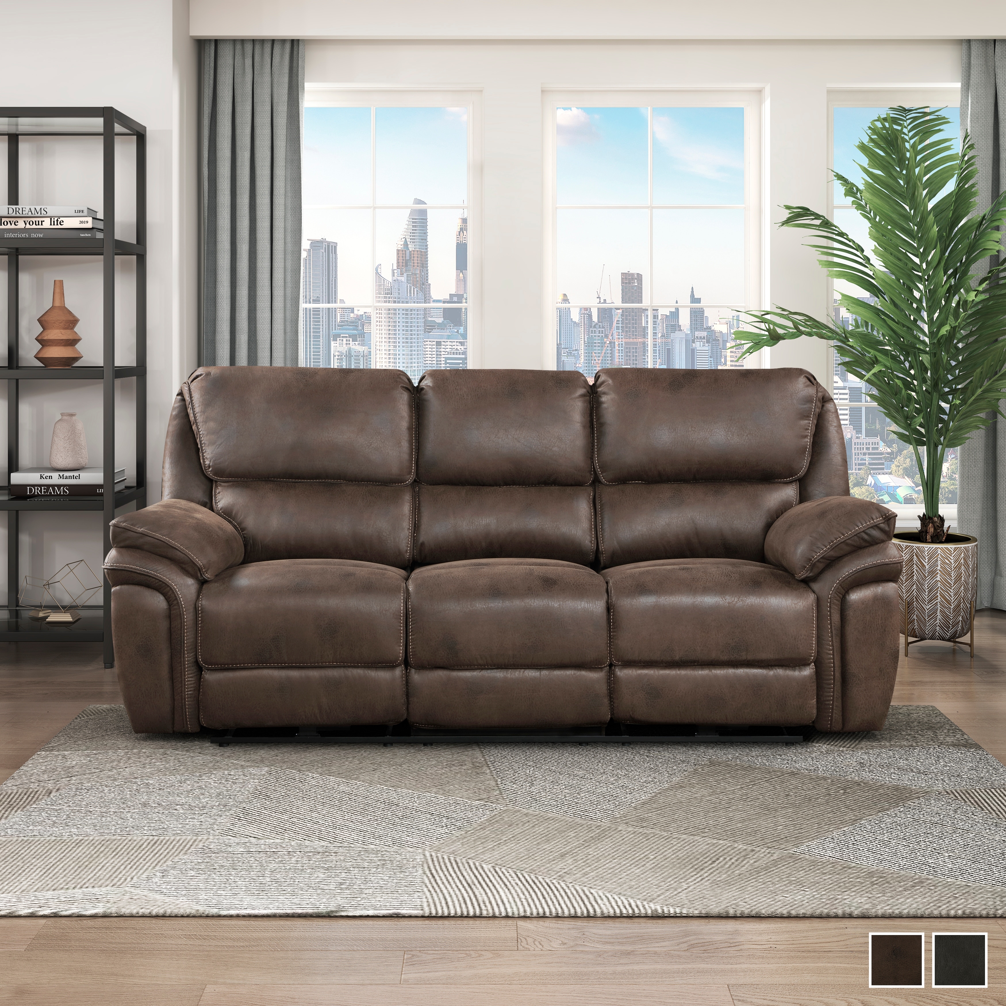 Fremont & Park Regina Microfiber Power Double Reclining Sofa by Fremont & Park