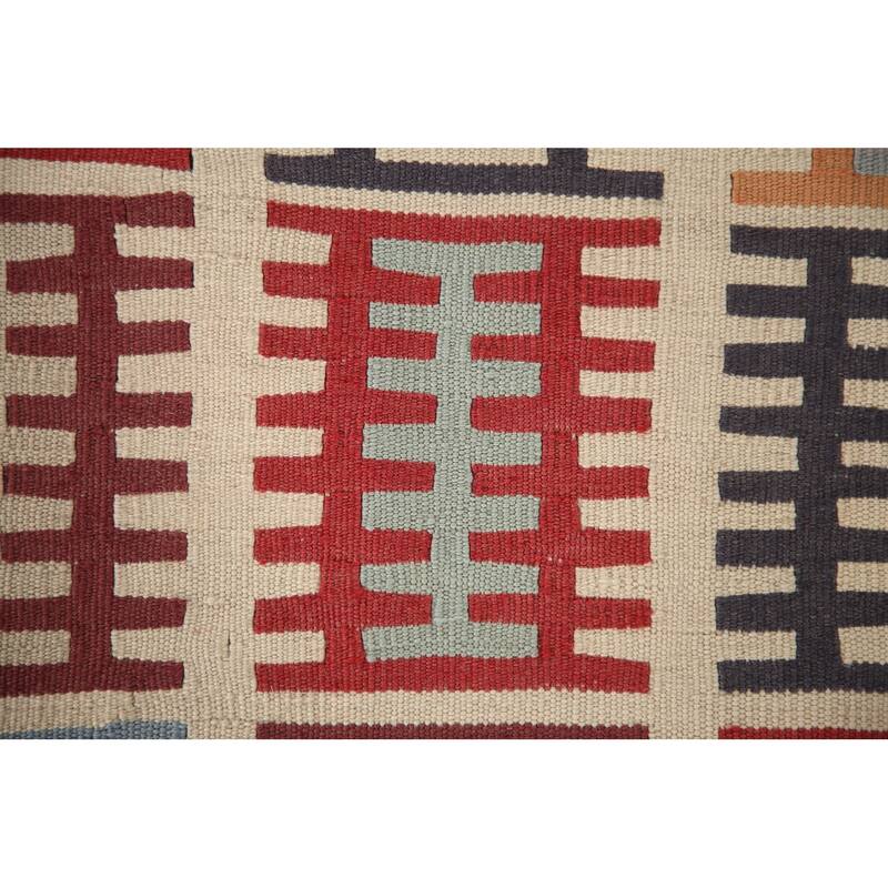 Vegetable Dye Kilim Qashqai Persian Area Rug Vintage Wool Carpet - 3'4"x 4'10"