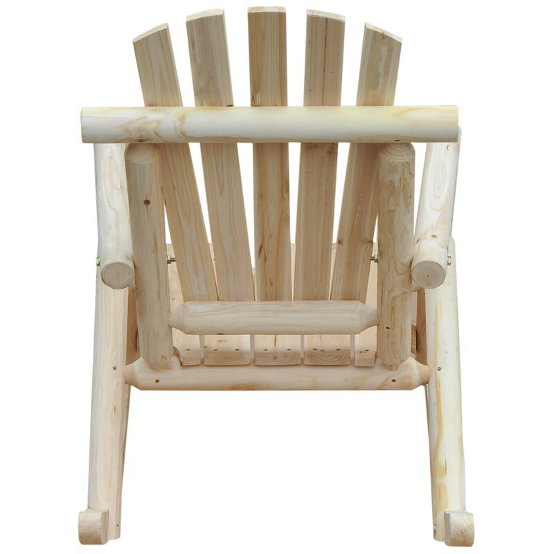 Outsuuny Adirondack Rocking Chair with Slatted Design and Oversize Back for Porch, Poolside, or Garden Lounging