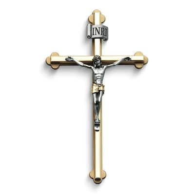 Curata Two-Tone Metal 8 Inch Corpus Wall Crucifix