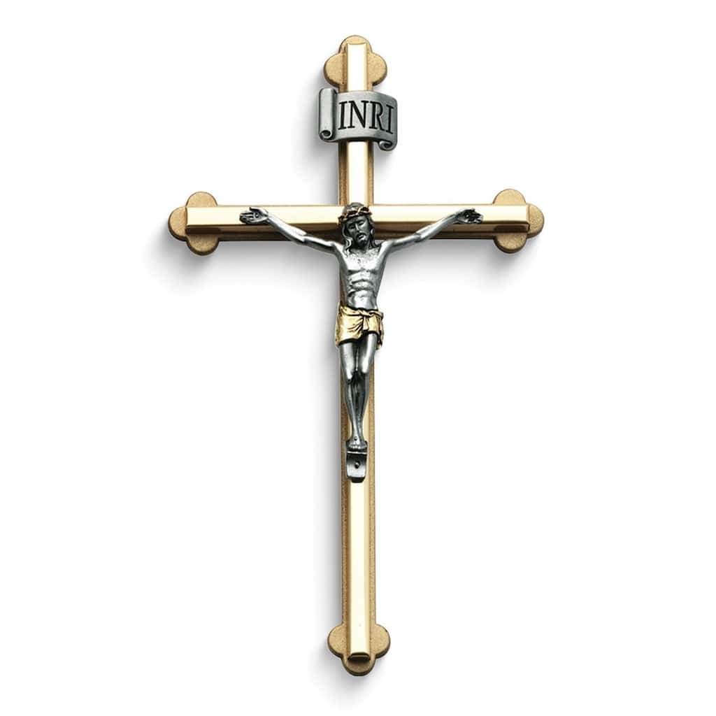 Curata Two-Tone Metal 8 Inch Corpus Wall Crucifix