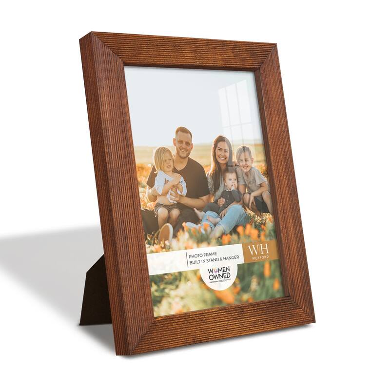 4 Piece Set Solid Wood Picture Frame - Brown - 5x7