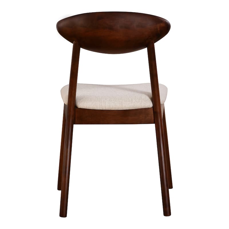 Furniture of America Abigail VII Mid-Century Modern 7-Piece Rich Walnut Solid Wood 79-inch Extendable Dining Set