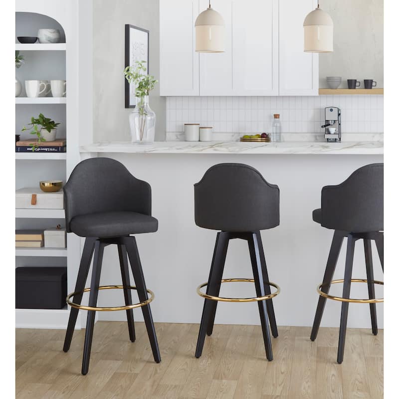 Ahoy Upholstered 30" Fixed-Height Barstool - Set of 2