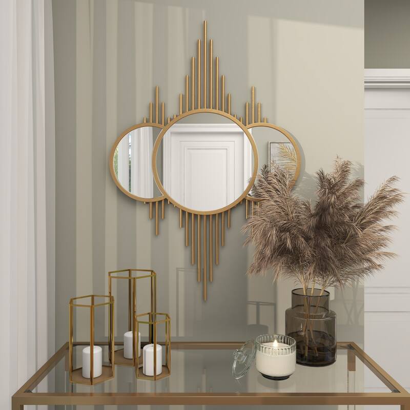 CosmoLiving by Cosmopolitan Gold Metal Room Wall Mirror