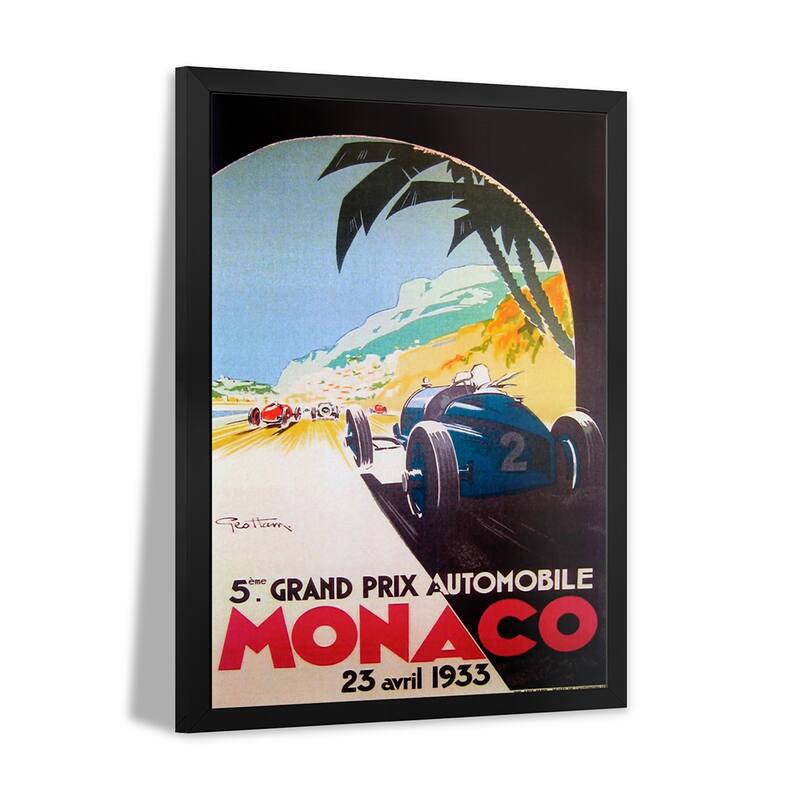 Grandprix Automobile Monaco 1933 Premium Framed Poster by Vintage Apple Collection