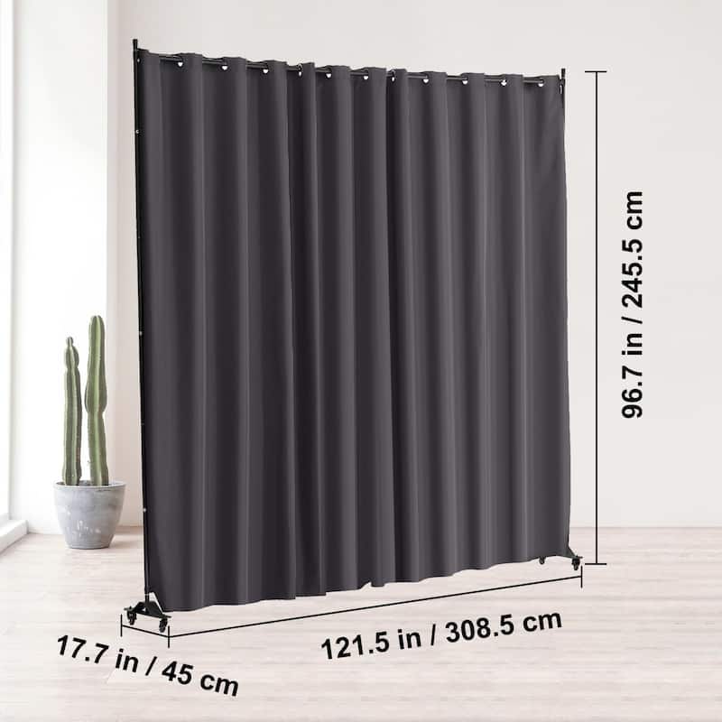 Room Divider, Portable Panel Room Divider with Wheels Curtain Divider Stand, Freestanding Room Divider Privacy Screen for