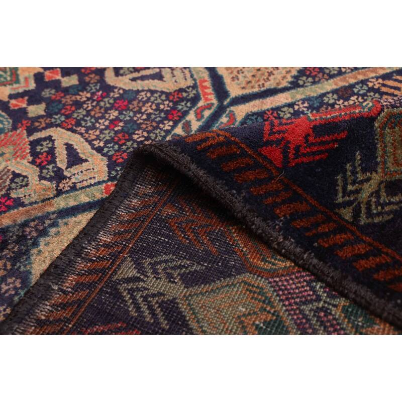 ECARPETGALLERY Hand-knotted Teimani Dark Navy Wool Rug - 3'8 x 6'5