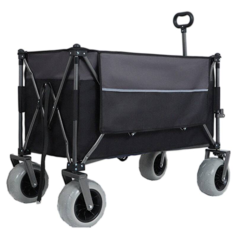 Heavy-Duty 300L XL Folding Wagon Cart - Black