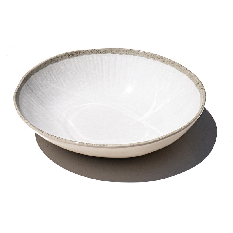 Abode Homewares Coastal Reactive NewWave Melamine Serving Bowl - White - 12" - White