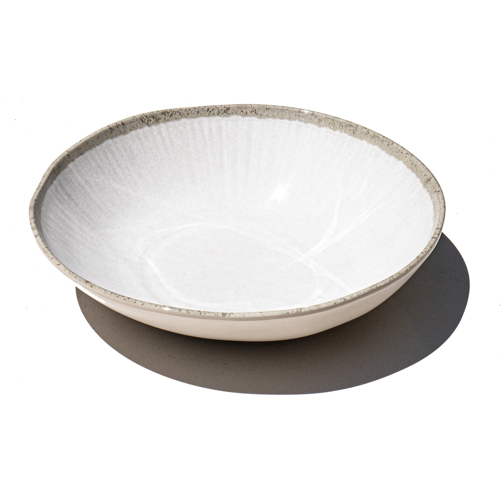 Abode Homewares Coastal Reactive NewWave Melamine Serving Bowl - White - 12"