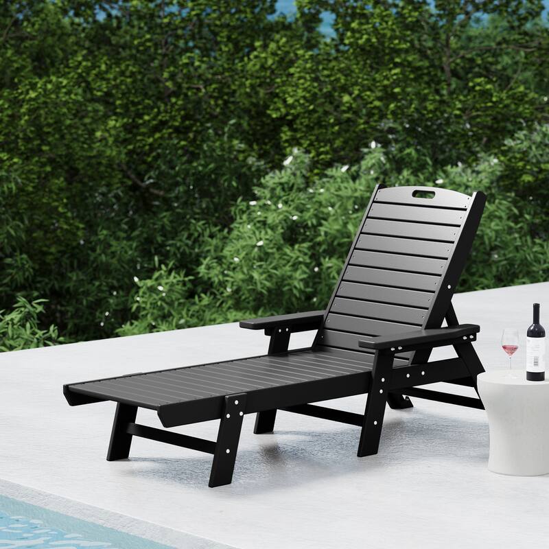 Laguna Hdpe All Weather Outdoor Patio Pool Reclining Chaise Lounge