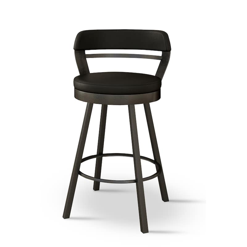 Tempo Furniture Akron Swivel 26" Counterstools/30" Barstools Palladium Gray Powder Coat Finish (Set of 2) by Furnish Theory