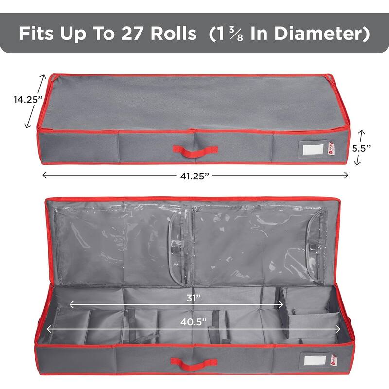 Hold N' Storage - Wrapping Paper Storage Container. Fits up to 27 Rolls 1.37" Diam.