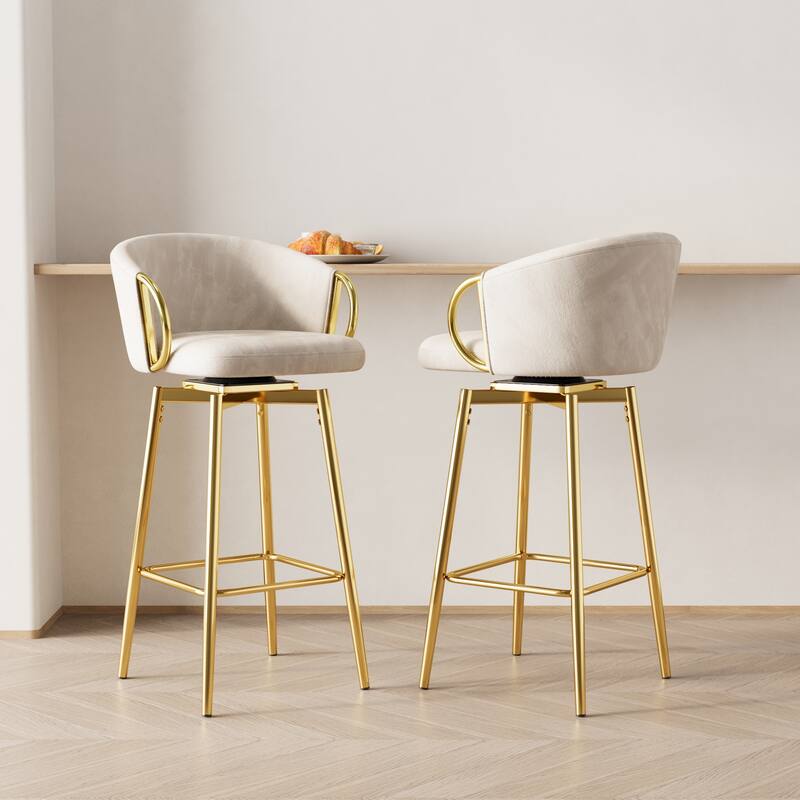 Ostweer Furniture Modern 30'' Swivel Bar Chairs Set of 2