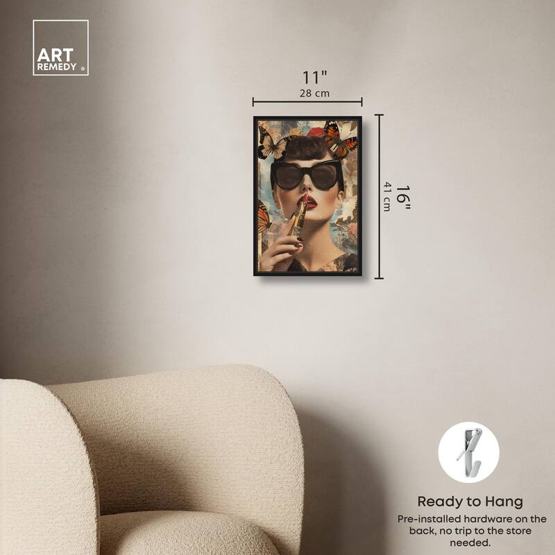 Iconic Lady Butterfly Collage II Canvas by Art Remedy