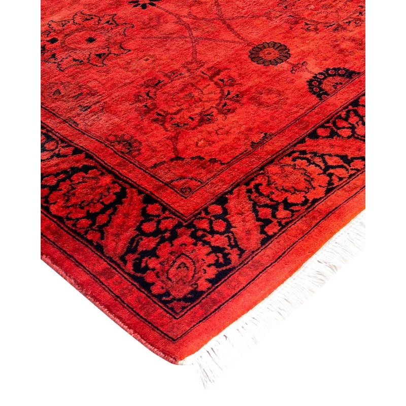 Contemporary Overdyed Wool Hand Knotted Runner - 3' 0" x 8' 5"