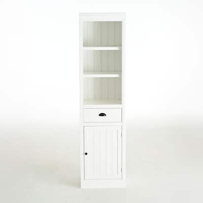 75" Tall Display Shelf with Cabinet, Retro Style cabinet for Hallways Living Room, Kitchen, Home, Studio or Workspace