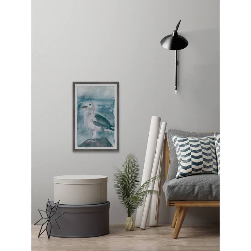Bird on the Rock Framed Wall Art, Nature-Inspired Accent - Refreshing Botanical Touch for Your Walls
