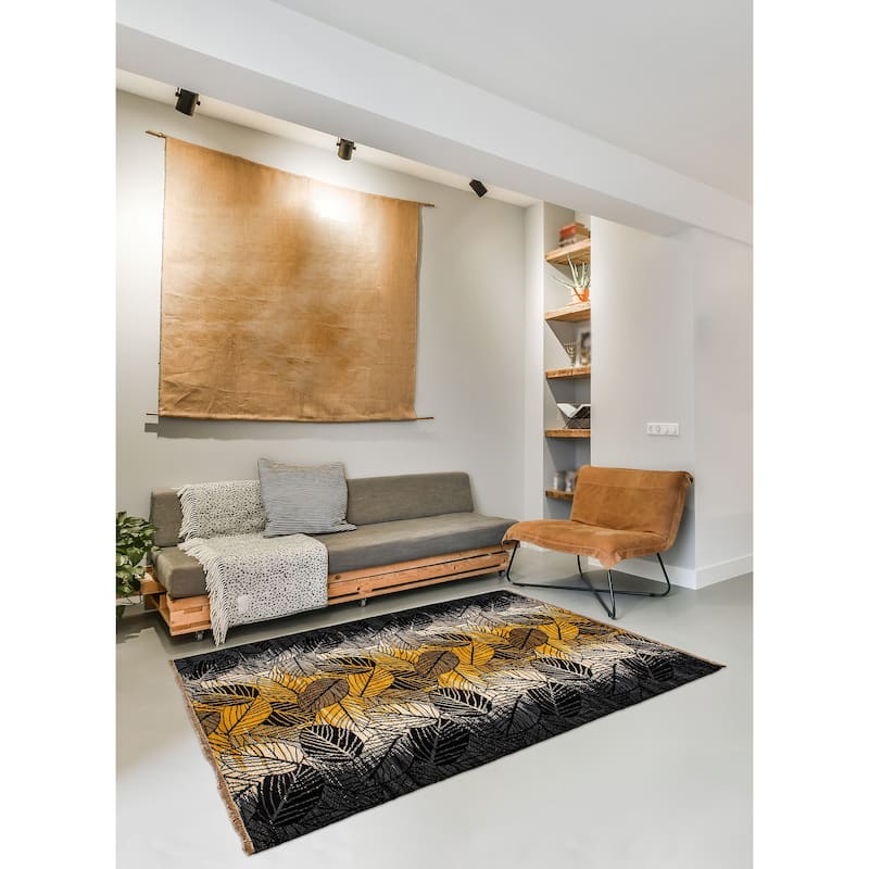 Ankara Grey, Gold Kilim 5'4" x 8'0" - 5'4 x 8'0