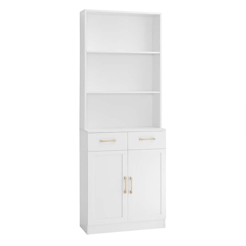 Freestanding Kitchen Pantry Cabinet Storage Cabinet with Adjustable Shelf, Tall Bathroom Cabinet with Anti-Tip