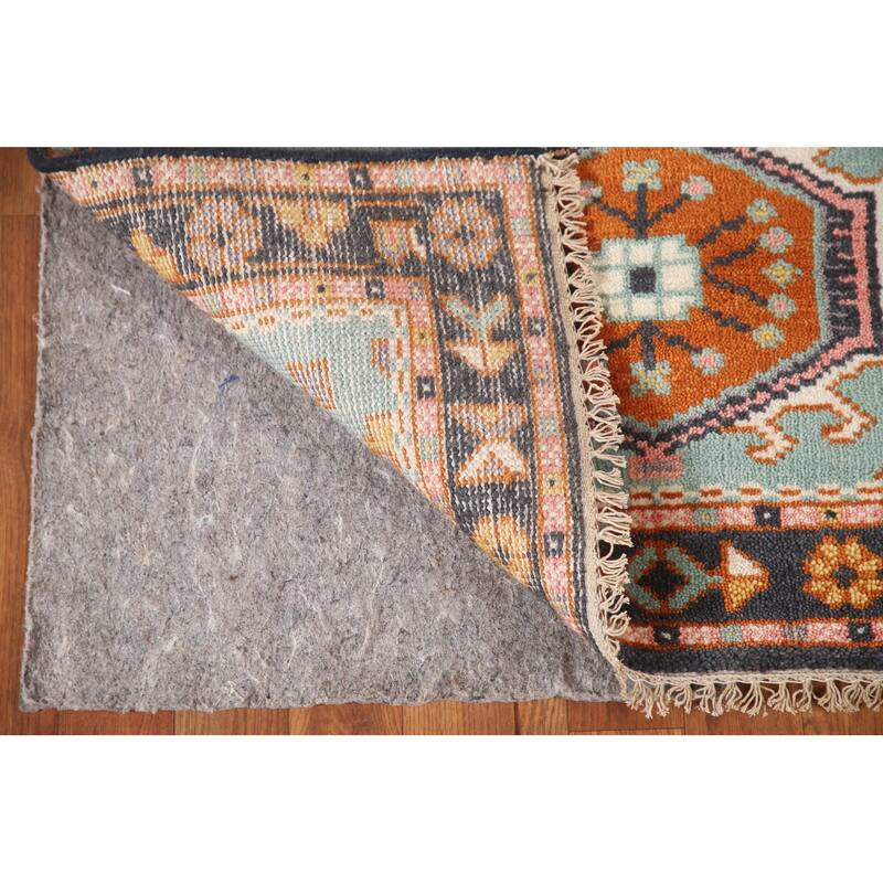 Turquoise / Green Kazak Oriental Foyer Rug Handmade Wool Carpet - 3'1" x 5'0"