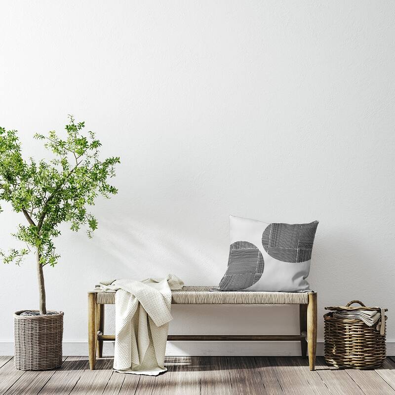 Circles and Squares Polyester Indoor Pillow