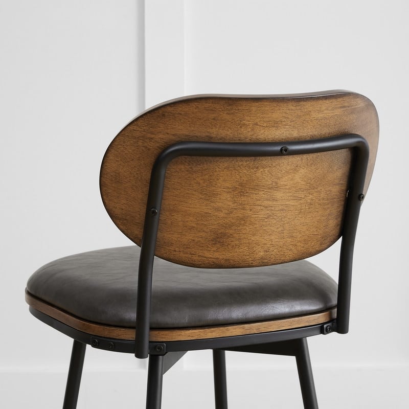 Spruce & Spring Megan Swivel Counter Bar Stool with Metal Legs