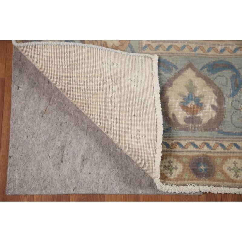 Hand Knotted Oriental 100% Wool Carpet Traditional Medallion Beige & Ivories Tabriz Area Rug - 12' 9'' X 9' 7''