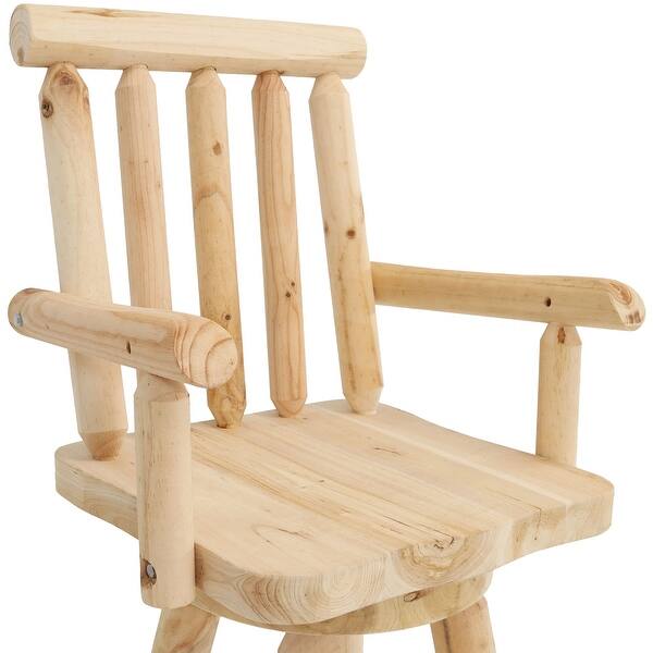 Sunnydaze Rustic Bar Stool Log Cabin Style Unfinished Wood Construction 4 1 Overstock 23611136