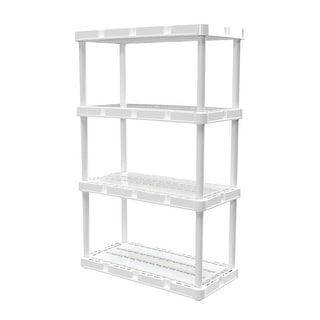 RAM Quality Products Primo 12 Inch 4 Tier Plastic Storage Shelves Black for sale online 