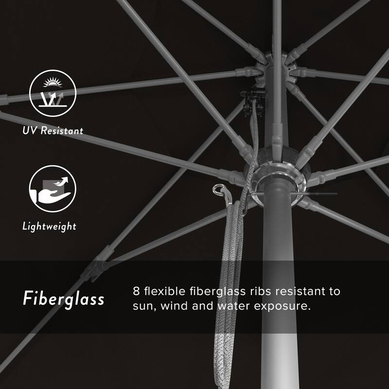California Umbrella 11' Venture Series Patio Umbrella Silver Aluminum Pole Fiberglass Ribs Pulley Lift Pacifica