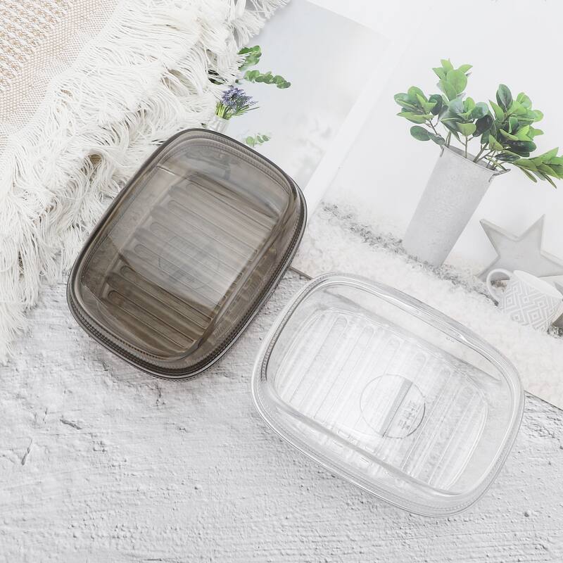 Waterproof with Cover Soap Dish for Bathroom 5.51"x4.13"x2.52" 1 Pcs