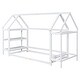 preview thumbnail 33 of 39, Kids bedroom set Twin size wood house bed with storage shelf and hanger