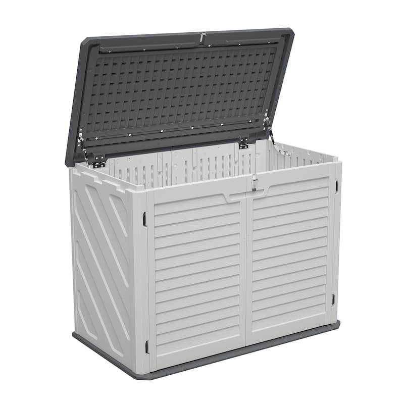 GDFStudio - Hayes Large Horizontal Lockable Outdoor Storage Shed with Removable Shelf