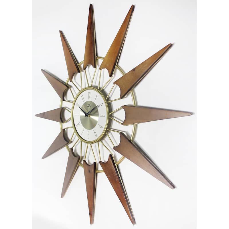 Nova Starburst Mid-century Wall Clock by Infinity Instruments - 30.5 x 1.625 x 30.5