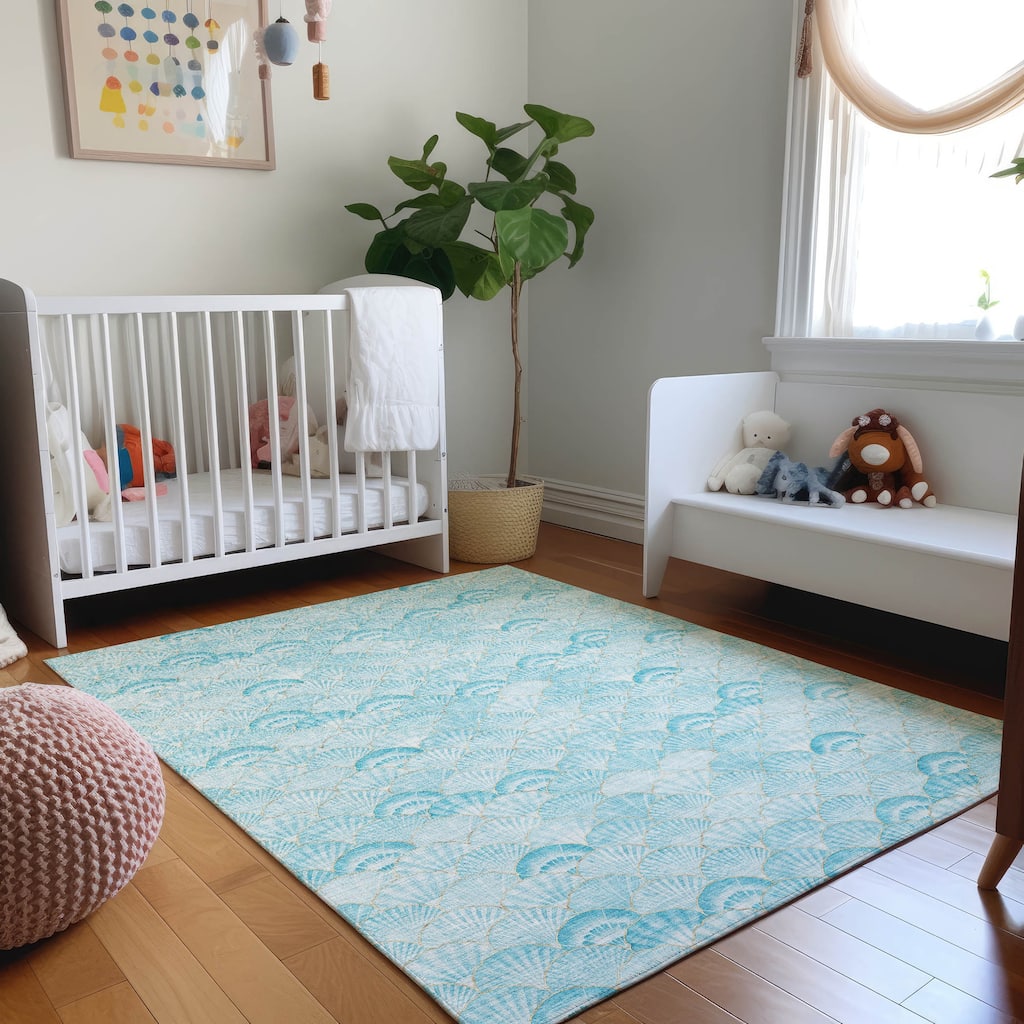 Premium Washable Super Soft Coastal Seashell Mayfield Rug