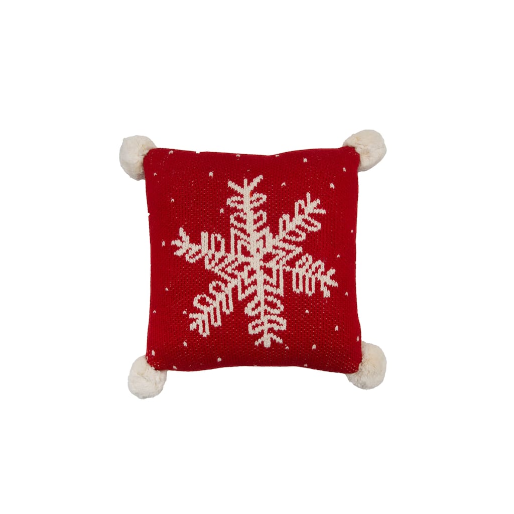 Snowflake Christmas Throw Pillow, 10" x 10"