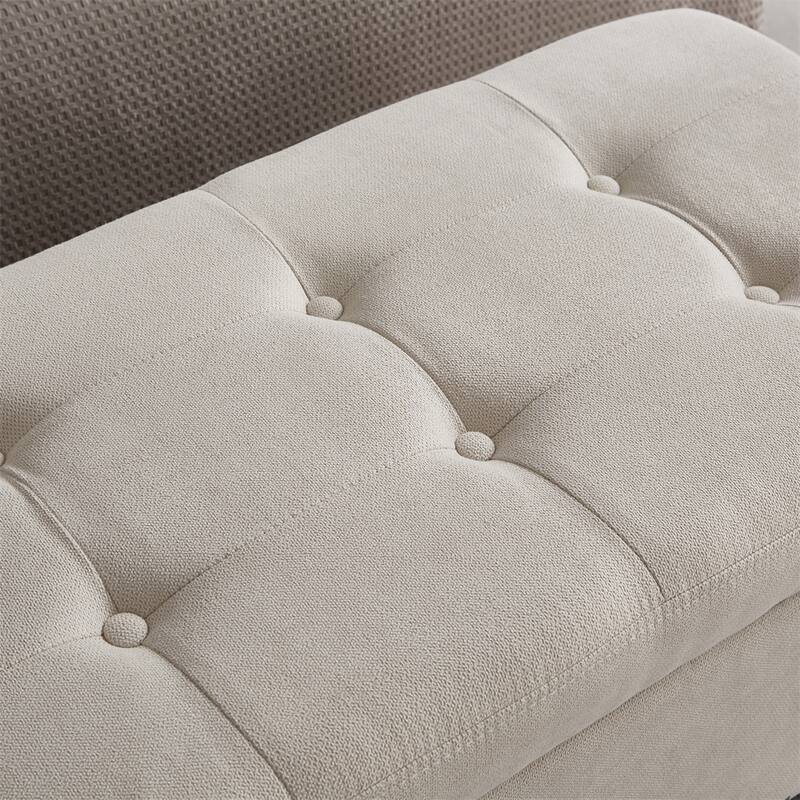 59" Bed Bench Ottoman with Storage Fabric