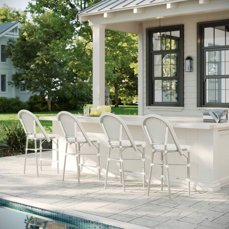 Martha Stewart 2PK All-Weather Stackable Patio Bistro Counter Stools - 18.5"W x 23.25"D x 42"H