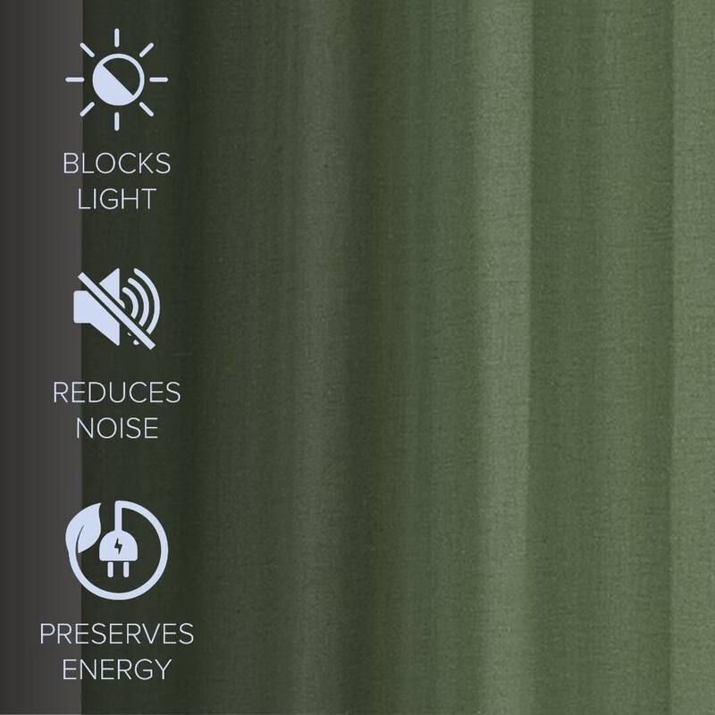 Linen Slub Blackout Grommet Curtain Pair(2 Panels)