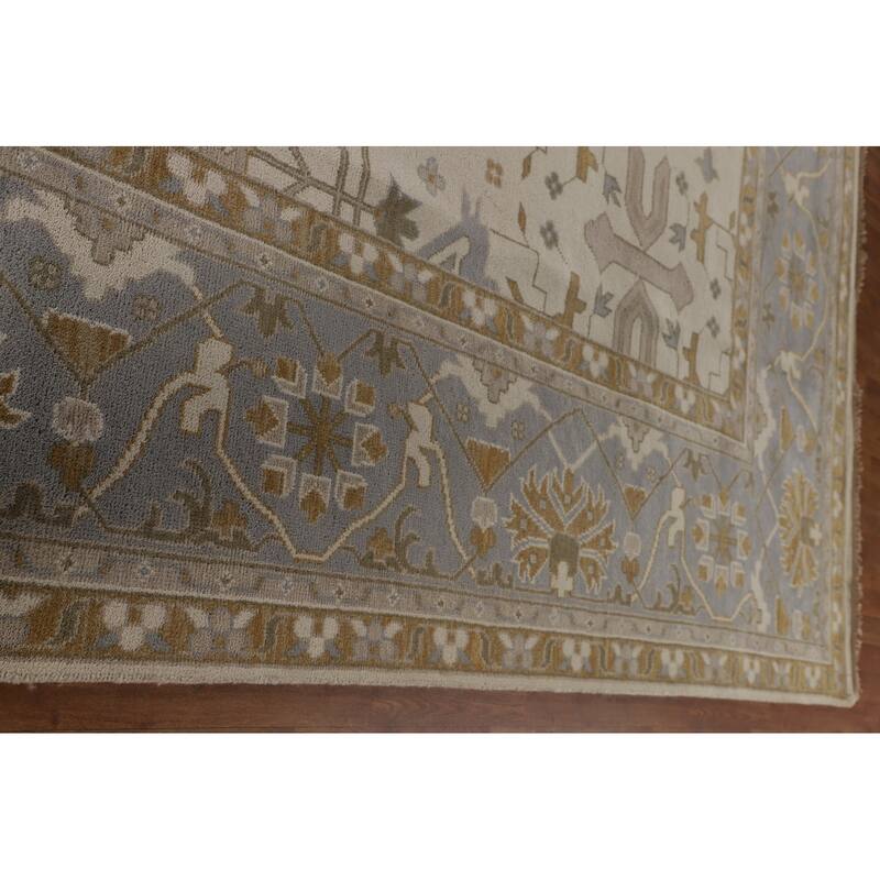 Large Oushak Oriental Area Rug Hand-Knotted Wool Carpet - 12'2" x 17'7"